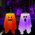 Hanging Ghost Halloween Decor Lights - 41 x 14 Inches, 8 Flashing Modes, Outdoor Waterproof String Lights