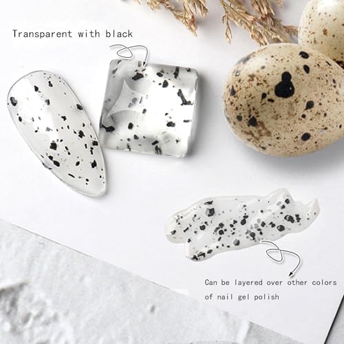 Black Glitter Eggshell Effect Gel Nail Polish - Long Lasting UV & LED Cure
