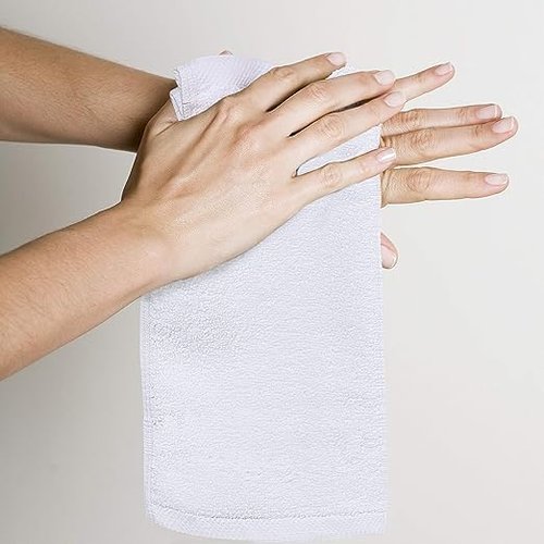 12 x 12 Inches White Wash Cloths Bulk, 12 Pack Face Cloths, Hand Towels for Bathroom, Cotton Washcloths Set, Soft Cleaning Rags for Bath, Body, Spa, Gym, Kitchen, Dish