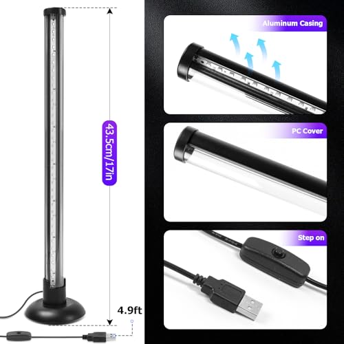 15W Desktop Black Light with Stand - 385–400nm UV LED for Party & Decoration