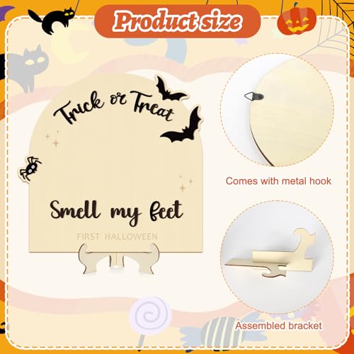 Baby's First Halloween DIY Footprint Art Card Sign - Trick Variation