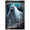 Halloween White Ghost Window Cover - Haunted House Wall Decor