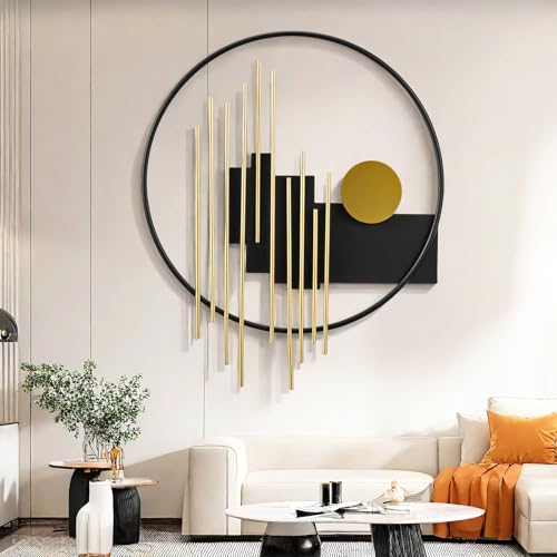 Large Geometric Metal Wall Sculpture 23.2''x19.7'' Modern Circular Wall Art for Bedroom Living Room Decor Variation of THIS listing