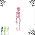 Poseable Skeleton Fridge Magnet - 3D Printed Silky Pink 7in - Halloween Decor
