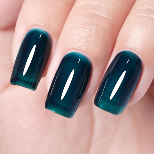 Aegean Blue Gel Nail Polish - 10ml Translucent Blue Green Soak Off Gel - Variation J-Aegean Blue