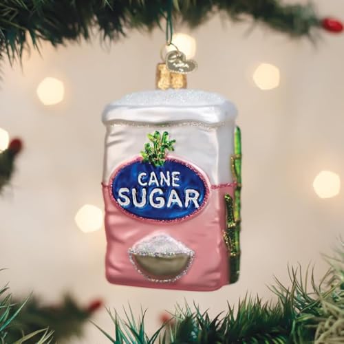 Christmas Glass Ornament Bag of Sugar Hand-Painted Holiday Decoration