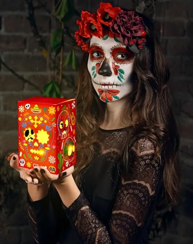 36PCS Day of The Dead Sugar Skull Candle Holders Gift Boxes - Dia De Los Muertos Decor