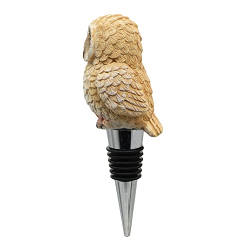 Owl Wine Bottle Stopper - Brown Decor for Beverage Sealing, Gift Idea