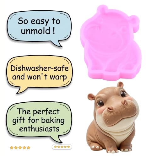 3D Hippo Silicone Mold for Cake Decor Chocolate Candy Gumpaste