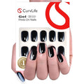 Press On Nails Mirror Glow Black - Soft Gel Square Chrome Fake Nails - Variation of Mirror Nails