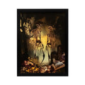 Spooky Skeleton Halloween Wall Decor with Built-In LED Lights - 16x12 Inch Frame
