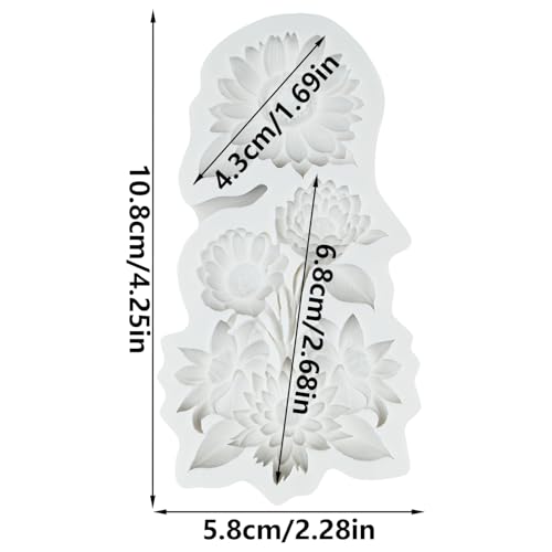 Flower Silicone Mold for Cake Decorating Peony Dahlia Chrysanthemum Style L