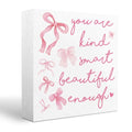 Pink Inspirational Affirmation Wooden Sign for Dorm Room - Pink-2