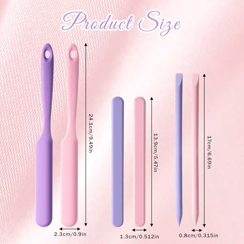 6 Pcs Silicone Wax Spatula Set for Hair Removal & Beauty - Reusable Scrapers