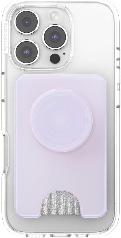 PopSockets Kick-Out Wallet for MagSafe - Adjustable Kickstand & Magnetic Stand, Opalescent White