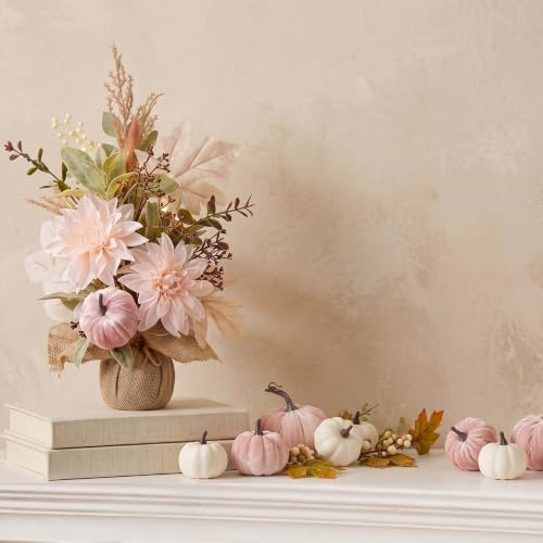 Fall Thanksgiving Table Decor - White Autumn Centerpiece for Dining