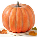 Artificial Pumpkin Decor - Large 13x11 Inch Autumn Fall Decoration - Round Variation