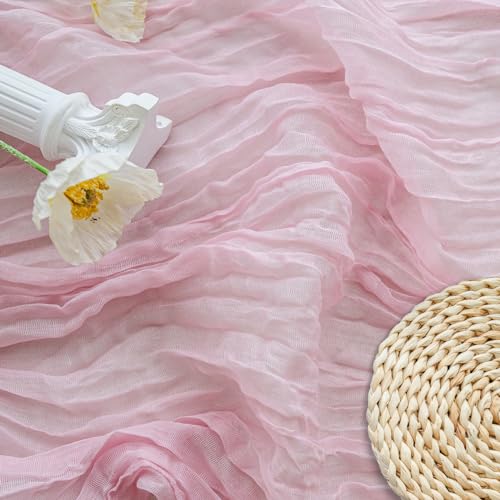 Light Pink Cheesecloth Table Runner 10ft Fall Autumn Wedding Party Decor - Jugbey