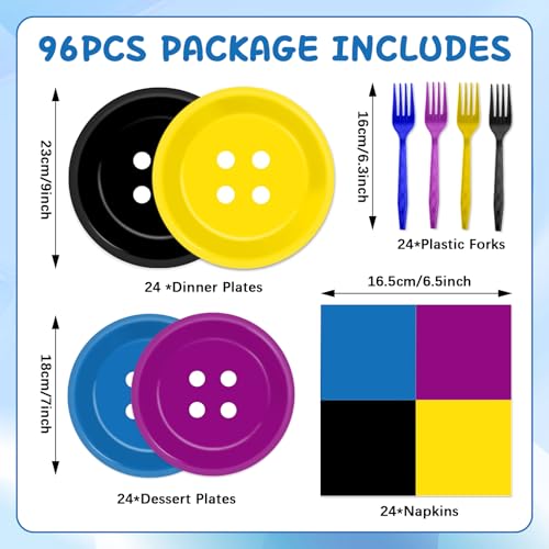 96-Piece Halloween Party Tableware Set - Disposable Plates Napkins Cutlery for Guests