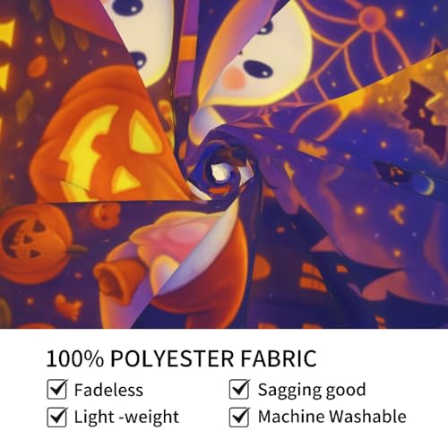Halloween Tapestry Wall Hanging 60x40 Inches - Cute Ghost Pumpkin Castle Decor - Kid-Friendly Party Backdrop - Variation: Halloween / 60"L x 40"W
