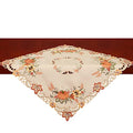 Small Fall Pumpkin Tablecloth - 34x34 Inch Square Autumn Harvest Decor