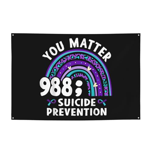 Purple Suicide Prevention Awareness Banner Flag 47x71in Holiday Decor