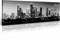 Black & White Houston Skyline Canvas Wall Art 13.8 x 47.3 Inches - Houston2 Variation