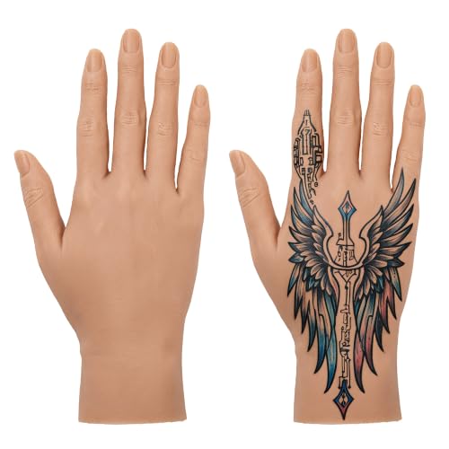 Silicone Practice Hand for Tattoo, Makeup, Medical Training, and Display