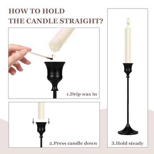 White Candlestick Holders Set of 6 Tall Taper Candle Holders for Home Decor