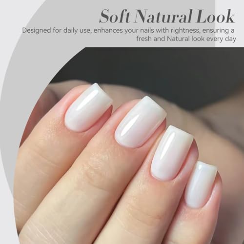Milky White Gel Polish - Sheer Translucent Neutral Nail Polish - 15ml - Born Pretty Variation