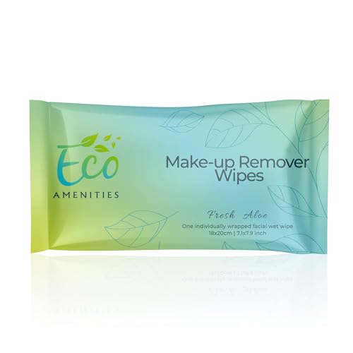 Travel Makeup Remover Wipes Pack of 500 - Individually Wrapped, Gentle & TSA Friendly