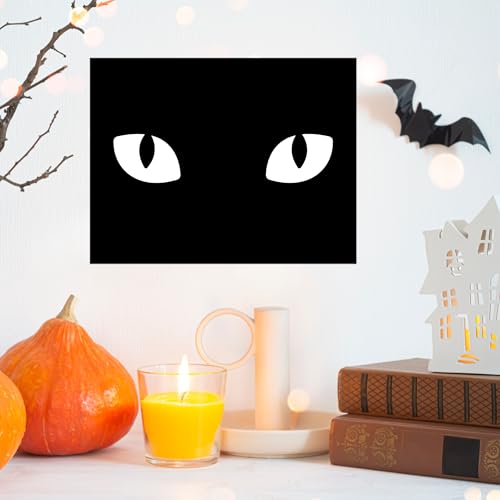 Laminated Cat Eyes Sign - 8.5x11 Inches, Glows Under Black Light - Home Decor & Gift - Variation: Cat Eyes Laminated Sign