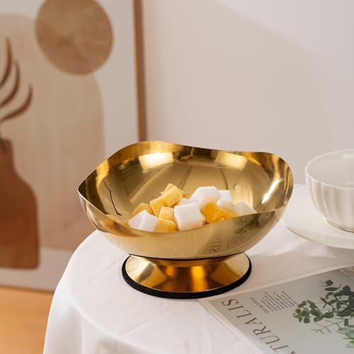 Gold Candy Bowl - Elegant Snack & Dessert Dish for Office Desk & Home