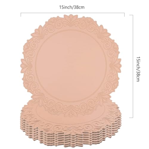 Pink Faux Leather Placemats Set of 6 - Modern Table Protectors