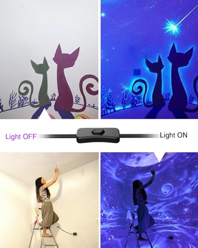 8 Pack 42W Black Light Bar Set for Halloween Parties and Glow Events - Plug & Switch