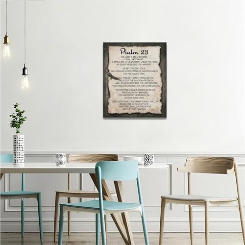 Psalm 23 Wall Art Canvas Print - Religious Scripture Scripture Wall Decor 24x20
