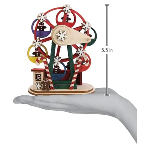 Christmas Wooden Gingerbread Man Ferris Wheel Ornament - Handcrafted Holiday Decor