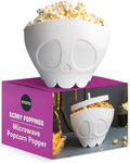 White Gothic Microwave Popcorn Popper - Collapsible Silicone Bowl, Halloween Gift