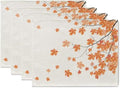 Fall Placemats Set of 4 - 12x18 Inch Autumn Maple Leaves Table Decor