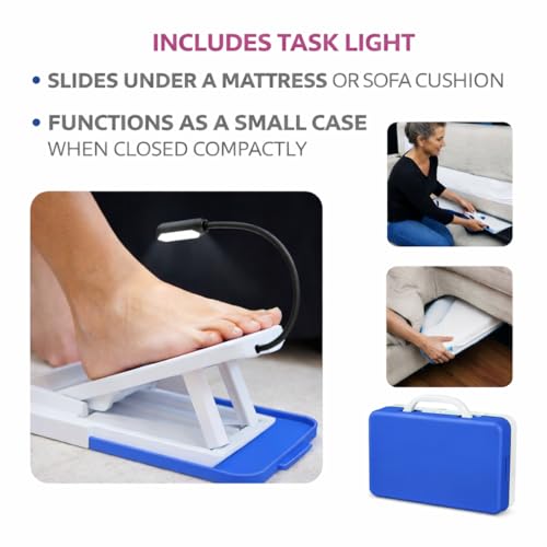 At-Home Pedicure Kit with Adjustable Foot Rest & LED Light – Foot & Nail Care Set