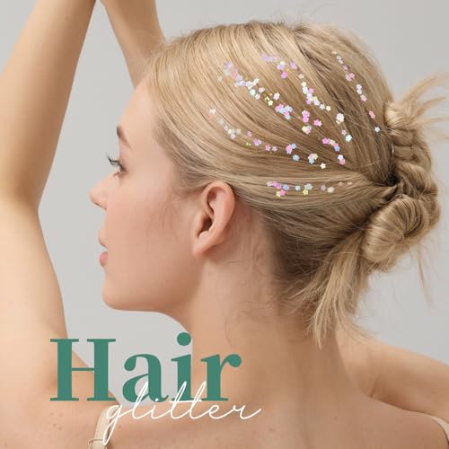 Body Glitter Gel with 9 Shapes for Face & Body - Festive Makeup Sparkle