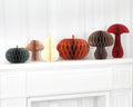 Fall Honeycomb Pumpkin & Mushroom Centerpieces Decor Set - 6 Pieces for Thanksgiving