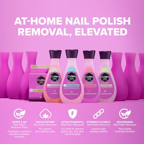 Cutex Strength Shield Nail Polish Remover - 6.7 Fl Oz with Vitamins E & B5, Silk, Pack of 1