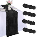 Black Cheesecloth Table Runner 10Ft - 4 Pack 23 x 120 Inches - Elegant Decor
