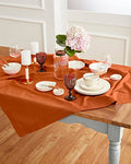 Cotton Linen Table Cloth 52 x 52 in Cinnamon Hemstitch - Handmade Home Decor