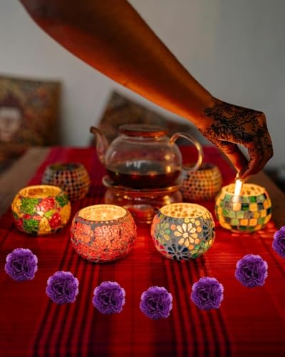 Purple Artificial Marigold Flowers Set of 100 for Day of the Dead & Festivals - Faux Silk Decor