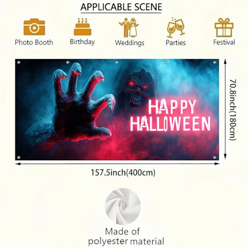 HOMETITUTE Halloween Garage Door Cover Banner 13x6ft - Garage Banner#7