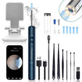 Ear Wax Removal Tool with Camera & Light - Blue 8-Piece Ear Cleaning Kit for iOS & Android