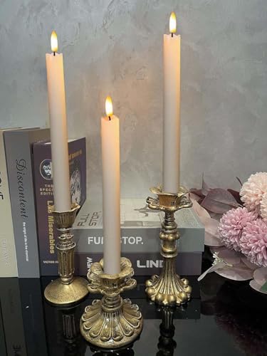 Bronze French Nostalgic Floral Resin Candle Holder Antique Decor - Variation E