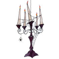 Halloween Candelabra Stained Glass Suncatcher - Handmade Gothic Window Decor